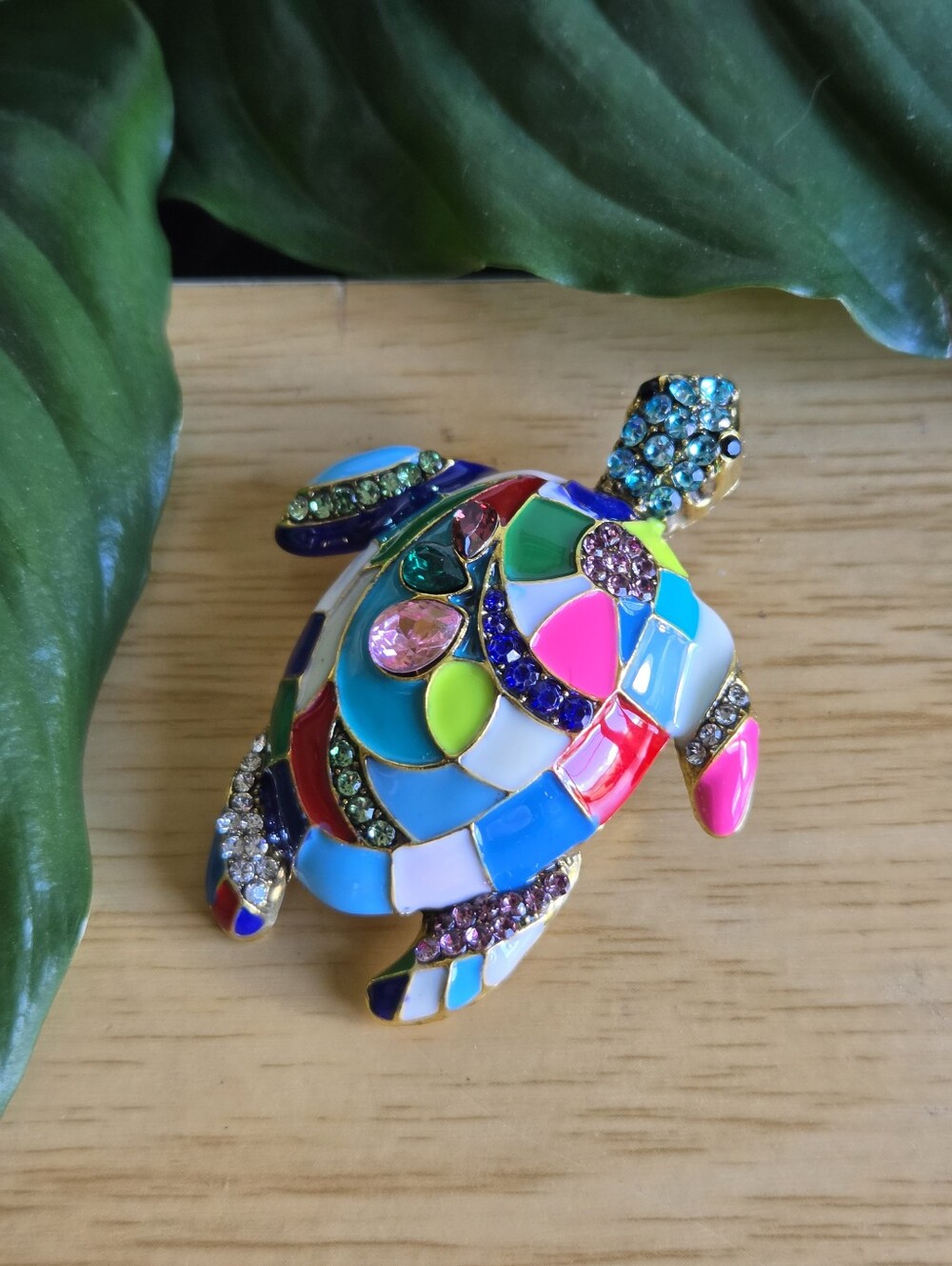 Mosaic Turtle Brooch